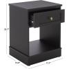 SAFAVIEH Furniture – Shafa Side Table – Light Grey Solid Wood & Brass – 1-Drawer Nightstand Accent – Ideal for Living Room, Bedroom, 17.7″ W x 15″ D x 23.7″ H (ACC3100A)(Black/Brass)