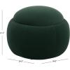 SAFAVIEH Furniture – Siara Round Storage Ottoman – Hunter Green Upholstered with Hidden Storage – Modern Footrest Stool for Living Room, Bedroom & Entryway, 24.2″ W x 24.2″ D x 17″ H (OTT3404C)(Hunter Green)