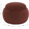 SAFAVIEH Furniture – Siara Round Storage Ottoman – Hunter Green Upholstered with Hidden Storage – Modern Footrest Stool for Living Room, Bedroom & Entryway, 24.2″ W x 24.2″ D x 17″ H (OTT3404C)(Rust)