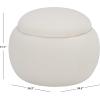 SAFAVIEH Furniture – Siara Round Storage Ottoman – Hunter Green Upholstered with Hidden Storage – Modern Footrest Stool for Living Room, Bedroom & Entryway, 24.2″ W x 24.2″ D x 17″ H (OTT3404C)(Creme)