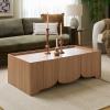 SAFAVIEH Furniture – Takami Rectangular Coffee Table – Oak – Storage Cabinet Doors and Shelf, Modern Living Room Table, 47.24″ W x 23.6″ D x 15.75″ H (COF3602A)(Oak)