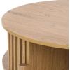 SAFAVIEH Furniture – Tomori Round Coffee Table – Oak Storage Coffee Table with Shelf, Modern Living Room Table, 37″ W x 37″ D x 15.75″ H (COF3600A)(Oak)