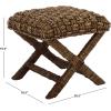 SAFAVIEH Furniture – Trishan Woven Accent Stool – Brown Mahogany Solid Wood Frame- X-Base Design – Fully Assembled – Ideal for Living Room, Bedroom, 18.5″ W x 20.5″ D x 19.3″ H (SEA7045B)(Brown)