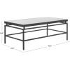 SAFAVIEH Home Collection – Acelin White Faux Marble Top & Black Metal Base Rectangular Coffee Table (COF7017A)(White Faux Marble/Black)