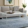 SAFAVIEH Home Collection – Acelin White Faux Marble Top & Black Metal Base Rectangular Coffee Table (COF7017A)(White Faux Marble/White)