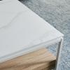 SAFAVIEH Home Collection – Aurelian White Faux Marble Rectangular Coffee Table with Lower Wood Shelf, Modern Design (COF7016A)(White Faux Marble/Natural)