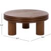 SAFAVIEH Home Collection – Averny Walnut Round Coffee Table, Modern Sculptural Pedestal Leg Living Room Accent (COF2318A)(Walnut)