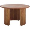 SAFAVIEH Home Collection – Bari Round Coffee Table, Dark Brown Solid Wood Rustic Design (COF3701A)(Dark Brown)
