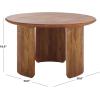 SAFAVIEH Home Collection – Bari Round Coffee Table, Dark Brown Solid Wood Rustic Design (COF3701A)(Dark Brown)