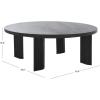SAFAVIEH Home Collection – Basilio Coffee Table, Black Round Top with Solid Wood Legs (COF3004C)(Black/Black)