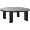 SAFAVIEH Home Collection – Basilio Coffee Table, Black Round Top with Solid Wood Legs (COF3004C)(Black/Black)
