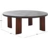SAFAVIEH Home Collection – Basilio Coffee Table, Black Round Top with Solid Wood Legs (COF3004C)(Charcoal/Espresso)