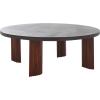 SAFAVIEH Home Collection – Basilio Coffee Table, Black Round Top with Solid Wood Legs (COF3004C)(Charcoal/Espresso)