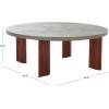 SAFAVIEH Home Collection – Basilio Coffee Table, Black Round Top with Solid Wood Legs (COF3004C)(Light Grey/Natural)