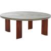 SAFAVIEH Home Collection – Basilio Coffee Table, Black Round Top with Solid Wood Legs (COF3004C)(Light Grey/Natural)