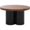 SAFAVIEH Home Collection – Benvolio Round Solid Wood Coffee Table, White Washed Top & Black Base, Modern Fully Assembled Design (COF3003B)(Natural/Charcoal)