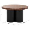 SAFAVIEH Home Collection – Benvolio Round Solid Wood Coffee Table, White Washed Top & Black Base, Modern Fully Assembled Design (COF3003B)(Natural/Charcoal)