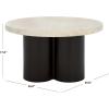 SAFAVIEH Home Collection – Benvolio Round Solid Wood Coffee Table, White Washed Top & Black Base, Modern Fully Assembled Design (COF3003B)(White Washed/Black)
