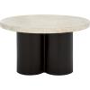 SAFAVIEH Home Collection – Benvolio Round Solid Wood Coffee Table, White Washed Top & Black Base, Modern Fully Assembled Design (COF3003B)(White Washed/Black)