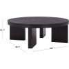 SAFAVIEH Home Collection – Caminun Walnut Coffee Table with Ash Veneer, Modern Round Living Room Centerpiece (COF2304A)(Black)