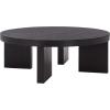 SAFAVIEH Home Collection – Caminun Walnut Coffee Table with Ash Veneer, Modern Round Living Room Centerpiece (COF2304A)(Black)