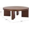 SAFAVIEH Home Collection – Caminun Walnut Coffee Table with Ash Veneer, Modern Round Living Room Centerpiece (COF2304A)(Walnut)