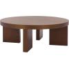 SAFAVIEH Home Collection – Caminun Walnut Coffee Table with Ash Veneer, Modern Round Living Room Centerpiece (COF2304A)(Walnut)