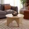 SAFAVIEH Home Collection – Eustace Sand Coffee Table, Modern Round Accent Table, Sculptural Base Design (COF9306A)(Sand)