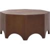 SAFAVIEH Home Collection – Maraki Walnut Coffee Table with Ash Veneer, Geometric Octagon Design, Fully Assembled (COF2312A)(Walnut)