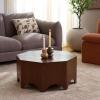 SAFAVIEH Home Collection – Maraki Walnut Coffee Table with Ash Veneer, Geometric Octagon Design, Fully Assembled (COF2312A)(Walnut)