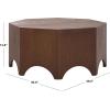 SAFAVIEH Home Collection – Maraki Walnut Coffee Table with Ash Veneer, Geometric Octagon Design, Fully Assembled (COF2312A)(Walnut)