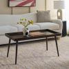 SAFAVIEH Home Collection – Nonie Rectangular Coffee Table, Sand Tray Top Design for Living Room (COF5700E)(Dark Chocolate)
