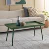 SAFAVIEH Home Collection – Nonie Rectangular Coffee Table, Sand Tray Top Design for Living Room (COF5700E)(Dusty Green)