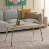 SAFAVIEH Home Collection – Nonie Rectangular Coffee Table, Sand Tray Top Design for Living Room (COF5700E)(Sand)
