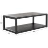 SAFAVIEH Home Collection – Omara Solid Wood Coffee Table with Lower Shelf, Modern Rectangular Living Room Table (COF2315C)(Black)