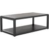 SAFAVIEH Home Collection – Omara Solid Wood Coffee Table with Lower Shelf, Modern Rectangular Living Room Table (COF2315C)(Black)