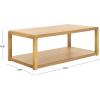 SAFAVIEH Home Collection – Omara Solid Wood Coffee Table with Lower Shelf, Modern Rectangular Living Room Table (COF2315C)(Natural)