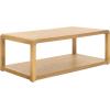 SAFAVIEH Home Collection – Omara Solid Wood Coffee Table with Lower Shelf, Modern Rectangular Living Room Table (COF2315C)(Natural)