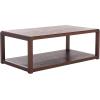 SAFAVIEH Home Collection – Omara Solid Wood Coffee Table with Lower Shelf, Modern Rectangular Living Room Table (COF2315C)(Walnut)