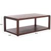 SAFAVIEH Home Collection – Omara Solid Wood Coffee Table with Lower Shelf, Modern Rectangular Living Room Table (COF2315C)(Walnut)