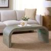 SAFAVIEH Home Collection – Pipat Navy Curved Pandan Coffee Table, Fully Assembled Modern Organic Accent (COF6611C)(Turquoise)