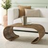 SAFAVIEH Home Collection – Tamo Honey Brown Wash Rattan Coffee Table, Sculptural Coastal Boho Design, Fully Assembled (COF6515B)(Honey Brown Wash)