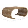SAFAVIEH Home Collection – Tamo Honey Brown Wash Rattan Coffee Table, Sculptural Coastal Boho Design, Fully Assembled (COF6515B)(Honey Brown Wash)
