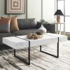 SAFAVIEH Home Collection – Tristan Rectangular Modern Coffee Table with Natural Wood Top & Black Metal Base, Industrial Minimalist Living Room Table (COF7000B)(White/Black)