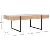 SAFAVIEH Home Collection – Tristan Rectangular Modern Coffee Table with Natural Wood Top & Black Metal Base, Industrial Minimalist Living Room Table (COF7000B)(Natural)