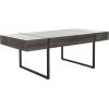 SAFAVIEH Home Collection – Tristan Rectangular Modern Coffee Table with Natural Wood Top & Black Metal Base, Industrial Minimalist Living Room Table (COF7000B)(Black)