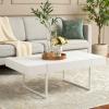 SAFAVIEH Home Collection – Tristan Rectangular Modern Coffee Table with Natural Wood Top & Black Metal Base, Industrial Minimalist Living Room Table (COF7000B)(White)