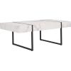 SAFAVIEH Home Collection – Tristan Rectangular Modern Coffee Table with Natural Wood Top & Black Metal Base, Industrial Minimalist Living Room Table (COF7000B)(White/Black)