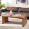 SAFAVIEH Home Collection – Woodrow Faux Travertine Coffee Table, Modern Minimalist Rectangular Design (COF7013B)(Natural Brown)