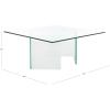 SAFAVIEH Home Collection Aerith Clear Tempered Glass Square Coffee Table, Ideal for Living Room, Office, Bedroom